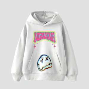 Nirvana Smile Baskılı Oversize Unisex Beyaz