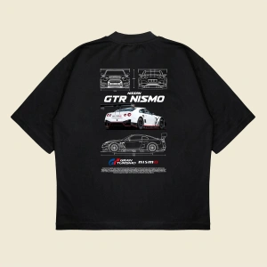 Nissan Gtr Nismo Baskılı Oversize Unisex Pamuklu Nefes Alan Kalın Kumaşlı