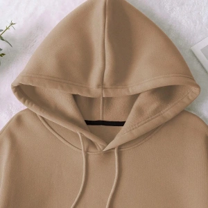 NY Renkli Baskılı Oversize Kapüşonlu Sweatshirt Bej