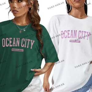 Ocean Cıty Baskılı Oversize Unisex