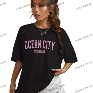 Ocean Cıty Baskılı Oversize Unisex