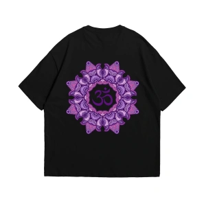 OM Baskılı Oversize Unisex Siyah