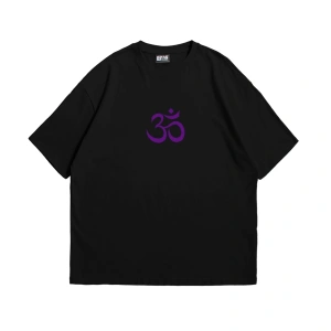OM Baskılı Oversize Unisex Siyah