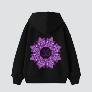 Om Baskılı Unisex Oversize Beyaz