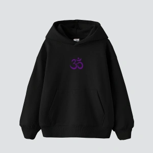 Om Baskılı Unisex Oversize Beyaz