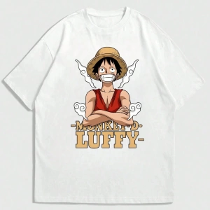ONE PIECE Grafik Baskılı Kısa Kollu Günlük Tişört Erkekler İçin, Yaz