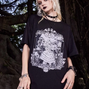 Orman Perisi Forest Fairy Baskılı Gothic Oversize
