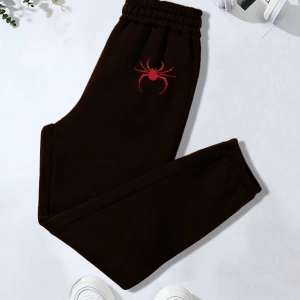 Örümcek Baskılı Elastik Bel Kadın Günlük Jogger Pantolon