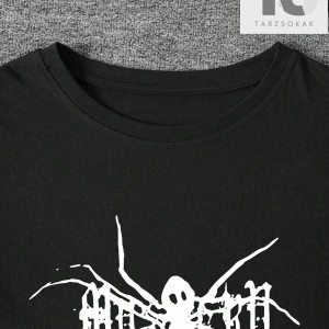 Örümcek Ve Harf Baskılı Erkek Tişört