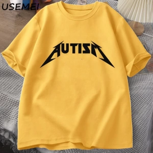 Otizm Meme T Shirt pamuk komik mizah içe dönük t-shirt erkekler kadınlar için mektup baskılı