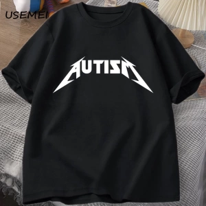 Otizm Meme T Shirt pamuk komik mizah içe dönük t-shirt erkekler kadınlar için mektup baskılı