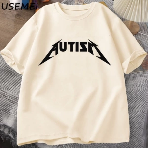 Otizm Meme T Shirt pamuk komik mizah içe dönük t-shirt erkekler kadınlar için mektup baskılı