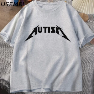 Otizm Meme T Shirt pamuk komik mizah içe dönük t-shirt erkekler kadınlar için mektup baskılı