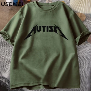 Otizm Meme T Shirt pamuk komik mizah içe dönük t-shirt erkekler kadınlar için mektup baskılı