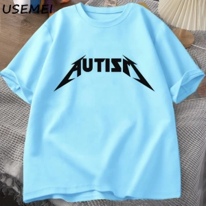 Otizm Meme T Shirt pamuk komik mizah içe dönük t-shirt erkekler kadınlar için mektup baskılı
