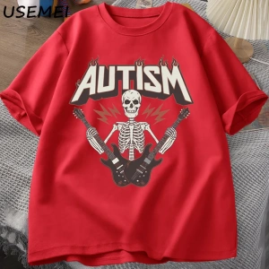 Otizm Süper Güç Komik İskelet Meme T Shirt Garip Belirli Saldırgan T Shirt Erkekler Rahat Pam 2986