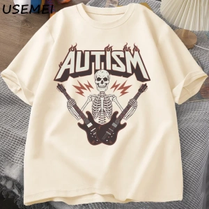 Otizm Süper Güç Komik İskelet Meme T Shirt Garip Belirli Saldırgan T Shirt Erkekler Rahat Pam 2986