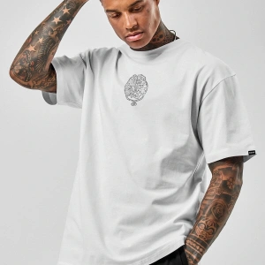 Oversize Cingulomania Baskılı Beyaz Tshirt NRAGE192