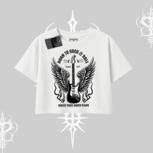 Oversize Crop Tshirt Born to Rock Eternal Flame Legacy