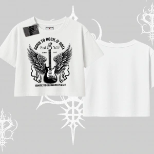 Oversize Crop Tshirt Born to Rock Eternal Flame Legacy