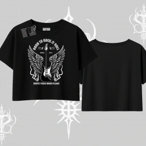 Oversize Crop Tshirt Born to Rock Eternal Flame Legacy