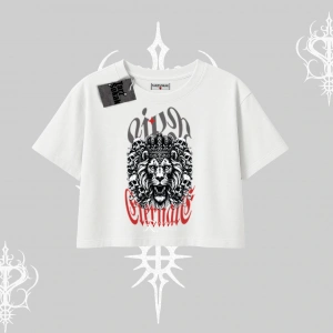 Oversize Crop Tshirt Crowned Lion Rock Authority Myth