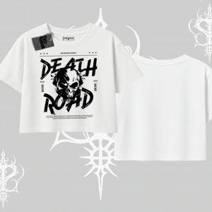 Oversize Crop Tshirt Death Road Memento Mori Street Manifest