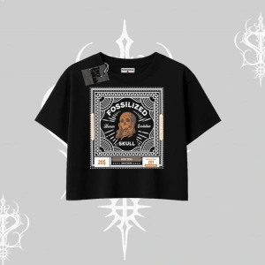 Oversize Crop Tshirt Fossilized Skull Underground Archive