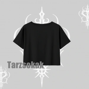 Oversize Crop Tshirt Heroic Anime Girl Japon Stil Grafik Baskılı