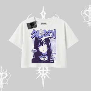 Oversize Crop Tshirt Neo Tokyo Girl Y2K Street Anime Aesthetic