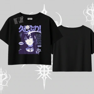 Oversize Crop Tshirt Neo Tokyo Girl Y2K Street Anime Aesthetic