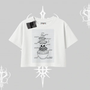 Oversize Crop Tshirt Noodle Theory Hand Drawn Concept