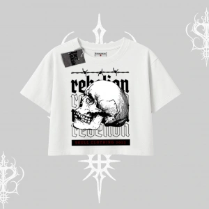 Oversize Crop Tshirt Rebellion Skull Underground Street Legacy