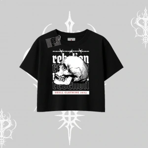 Oversize Crop Tshirt Rebellion Skull Underground Street Legacy