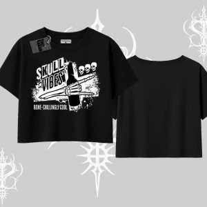 Oversize Crop Tshirt Skull Impact Bone Chilling Street Icon