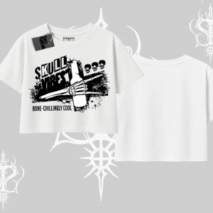 Oversize Crop Tshirt Skull Impact Bone Chilling Street Icon