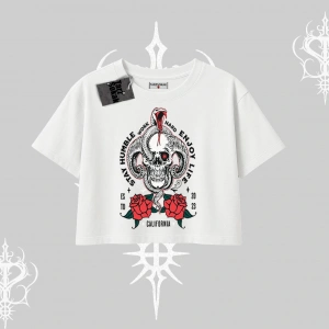 Oversize Crop Tshirt Stay Humble Work Hard Enjoy Life