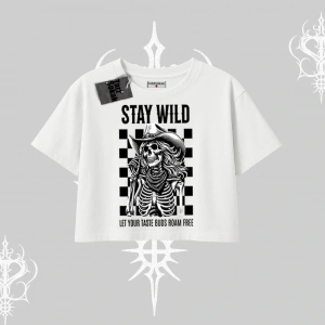 Oversize Crop Tshirt Stay Wild Rock Spirit Urban Riot