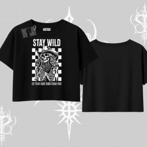 Oversize Crop Tshirt Stay Wild Rock Spirit Urban Riot