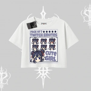 Oversize Crop Tshirt Twitch Emotes Cute Girl Anime Expression