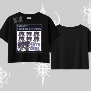 Oversize Crop Tshirt Twitch Emotes Cute Girl Anime Expression