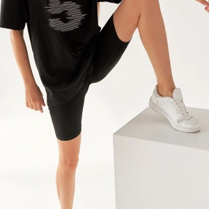 Oversize Five Baskılı Siyah Tshirt NRAGE69