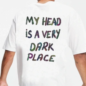 Oversize Murky Baskılı Beyaz Tshirt NRAGE228