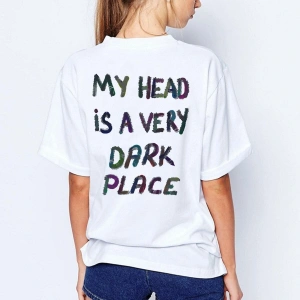 Oversize Murky Baskılı Beyaz Tshirt NRAGE228