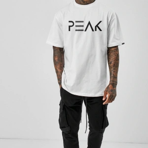 Oversize Peak Baskılı Beyaz Tshirt NRAGE132