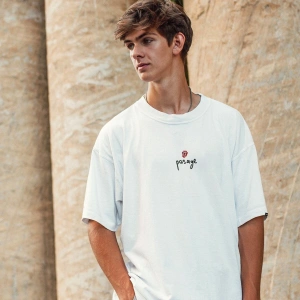 Oversize Rolling Stones Baskılı Beyaz Tshirt NRAGE210