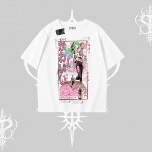 Oversize Tshirt Anime Kawaii Japon Kız Desenli
