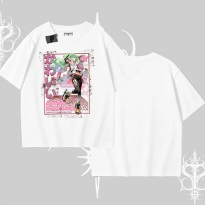 Oversize Tshirt Anime Kawaii Japon Kız Desenli