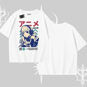 Oversize Tshirt Anime Kız Desenli Japon Tarzı