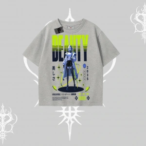 Oversize Tshirt Anime Unity Neon Detaylı Grafik Baskılı
